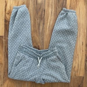 OLD NAVY Girls Sweat pants // gray with white Polka Dots // size M girls
